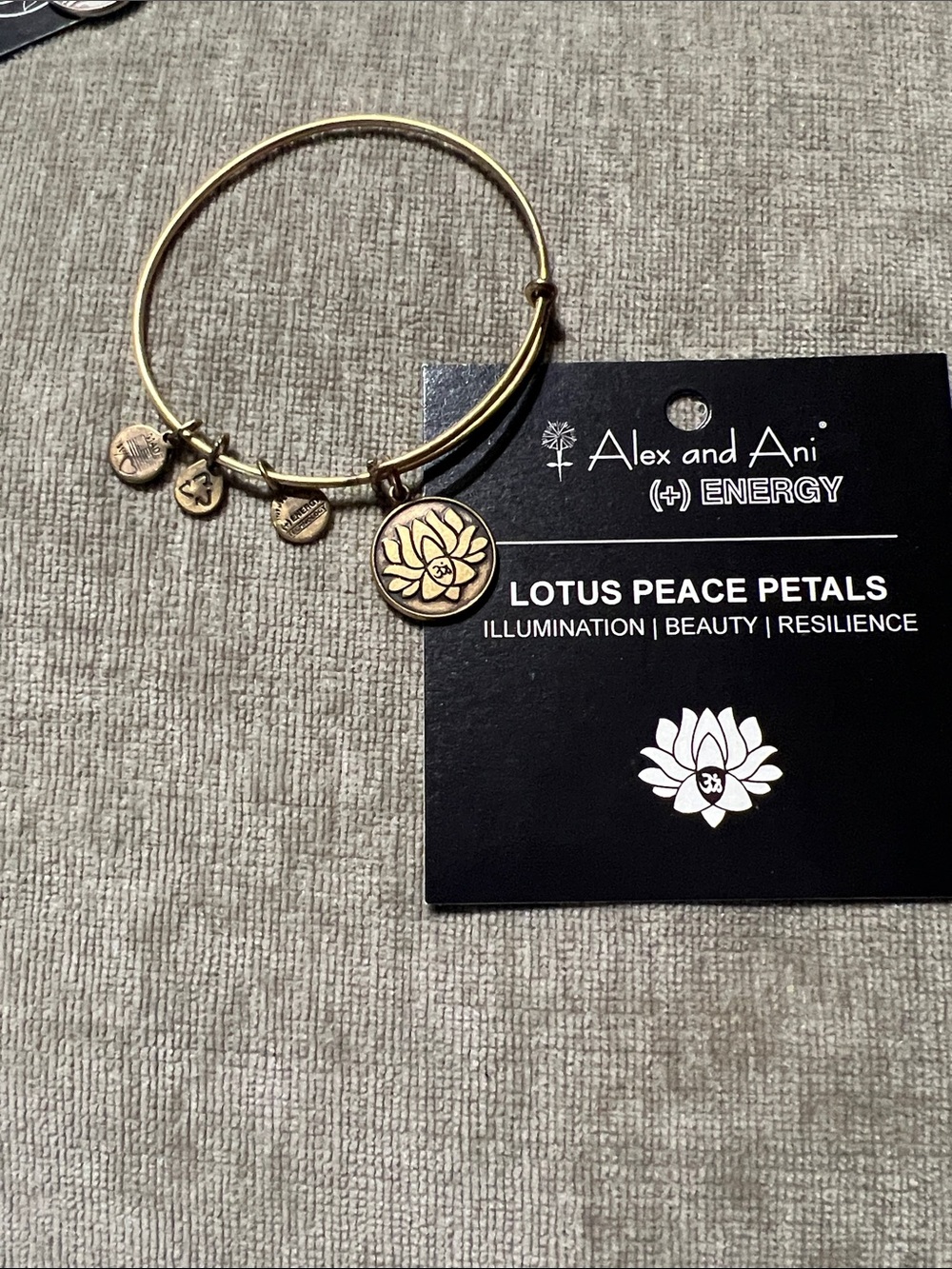 Alex and Ani Gold Lotus Petal Charm Bangle Bracelet